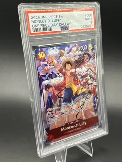 2025 One Piece English Monkey D Luffy #006 One Piece Day Dallas PSA 9 Beautiful - Image 3