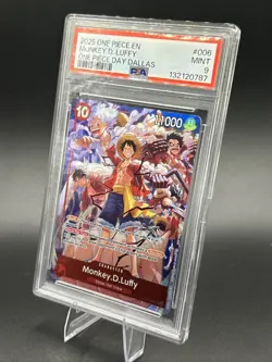 2025 One Piece English Monkey D Luffy #006 One Piece Day Dallas PSA 9 Beautiful - Image 4