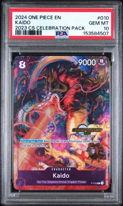 One Piece Kaido P-010 2023 Championship Celebration Pack English Card PSA 10 💎 - Image 1