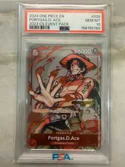 2024 ONE PIECE CHAMPIONSHIP 2023 EVENT PACK #028 PORTGAS D. ACE PSA 10 - Image 1