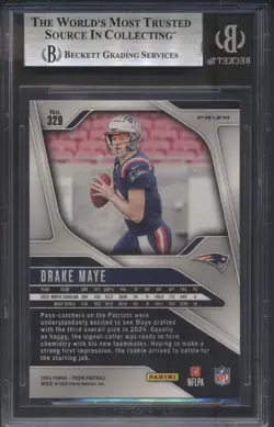 2024 Panini Prizm Drake Maye Disco Prizms #329 BGS 9 - Image 2
