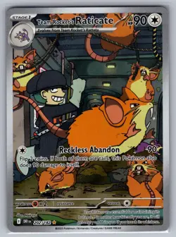 Team Rocket's Raticate 202/182 Illustration Rare Destined Rivals Pokemon Holo NM - Image 1