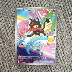 Litten 044 MEP Mega Evolution Black Star Promo Holo Pokemon NM - Image 1