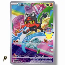 2026 Pokemon 30th Anniversary Promo Litten 044 Illustration Rare Holo Stamped NM - Image 1