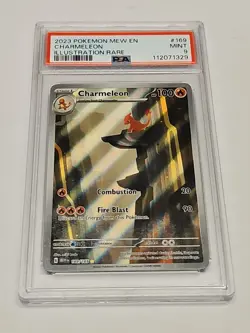 POKEMON 2023 Mew En 151 Illustration Rare Full Art CHARMELEON #169 PSA 9 Mint - Image 1