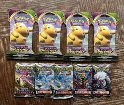 Pokemon Cards Lot 9 Sealed Packs 72 Singles - Image 2