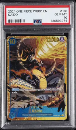 2024 ONE PIECE PRB01-PREMIUM BOOSTER -ONE PIECE CARD THE BEST- #118 KAIDO PSA 10 - Image 1