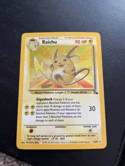Raichu 14/62 Holo Fossil Set 1999 Pokemon Card NM UNPLAYED - Image 1