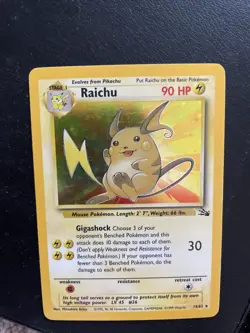 Raichu 14/62 Holo Fossil Set 1999 Pokemon Card NM UNPLAYED - Image 2