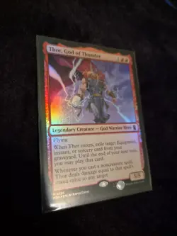 Thor, God of Thunder MTG Marvel Super Heroes *foil* NM/M 0156 Mythic - Image 1