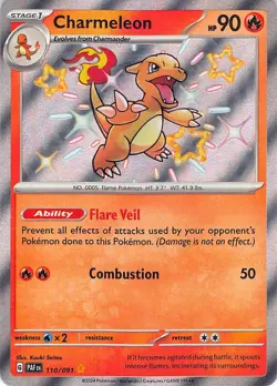Charmeleon 110/091 Shiny Rare Paldean Fates Pokemon Near Mint - Image 1