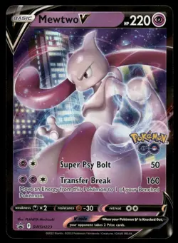 Mewtwo V SWSH223 Holo Promo Sword & Shield Promo Pokemon Near Mint - Image 1