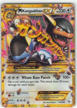 M Kangaskhan EX 109/106 Secret Rare Flashfire Pokemon DMG Graphics - Image 1