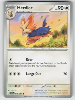 Herdier 075/086 Common White Flare Pokemon Near Mint - Image 1