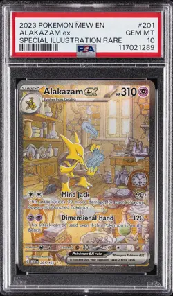 2023 POKEMON MEW EN-151 SPECIAL ILLUSTRATION RARE #201 ALAKAZAM EX PSA 10 - Image 1
