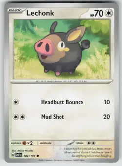 Lechonk 182/197 Common Obsidian Flames Pokemon Near Mint - Image 1