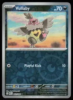 Vullaby 063/086 Common White Flare Pokemon Reverse Holo Near Mint - Image 1