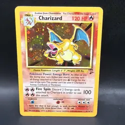 Pokemon TCG Charizard Base Set 2 Holo Unlimited Rare Card 4/130 With Mouth Swirl - Image 1
