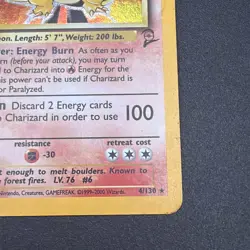 Pokemon TCG Charizard Base Set 2 Holo Unlimited Rare Card 4/130 With Mouth Swirl - Image 4