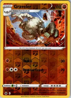 Pokemon CRZ Graveler 068/159 AKIRA EGAWA NM Reverse Holo - Image 1