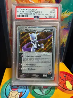 PSA 9 Rocket's Mewtwo EX #99 Team Rocket Returns Holo Pokemon 2004 - Image 1
