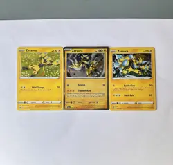 Zeraora Pokemon TCG Lot 3 ENG Lightning Holo/Regular Crown Zenith Silver Tempest - Image 1