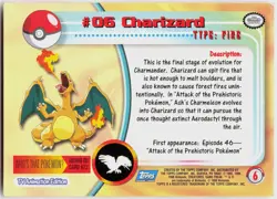 Charizard #6 Topps Blue Logo Series 1 Pokemon LP - Image 3