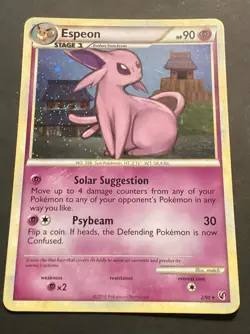 Espeon *SWIRL* 2/90 Holo Rare HGSS Undaunted Pokemon TCG 2010 MP/LP - Image 1