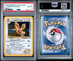 2000 Pokemon Gym Hero's - Lt. Surge's Fearow 7/132 - Holo - PSA Graded: 8 - Image 3