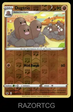 DUGTRIO 093/202 UC SWORD & SHIELD POKEMON REVERSE HOLO NM/M - Image 2