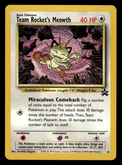 Pokemon TCG WoTC Promo #18/53 Team Rocket's Meowth LP+ - Image 1