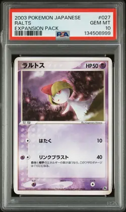 2003 POKEMON JAPANESE EXPANSION PACK #027 RALTS PSA 10 - Image 1