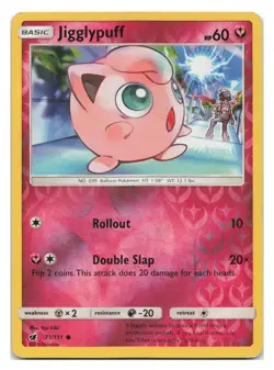 Jigglypuff 71/111 Common Crimson Invasion Pokemon Reverse Holo 2017 - Image 1