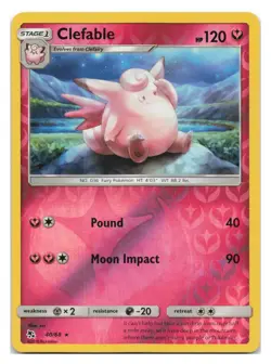 Clefable 40/68 Rare Hidden Fates Pokemon Reverse Holo 2019 - Image 1