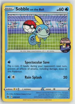 Sobble on the Ball 5/5 Pokemon Futsal Collection Pokemon NM - Image 1