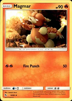 Magmar 10/68 Uncommon Hidden Fates Pokemon Lightly Played - Image 1