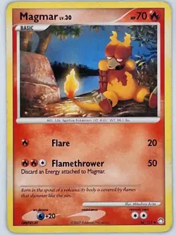 Magmar 54/123 Pokemon - Diamond and Pearl Mysterious Treasures MP - Image 1