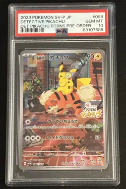 2023 POKEMON JAPANESE DETECTIVE PIKACHU RETURNS #098 DETECTIVE PIKACHU PSA 10 - Image 1