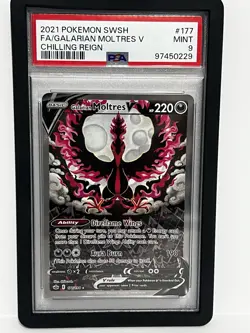 Pokemon Chilling Reign Galarian Moltres V 177/198 Alternative Art Alt Holo PSA 9 - Image 1