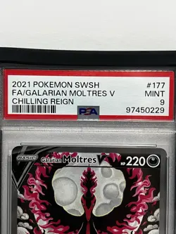 Pokemon Chilling Reign Galarian Moltres V 177/198 Alternative Art Alt Holo PSA 9 - Image 2