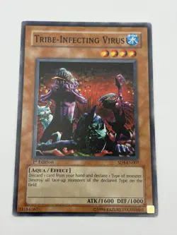 Yugioh Tribe-Infecting Virus SD4-EN007 1st Edition Common Aqua Monster MP - Image 1
