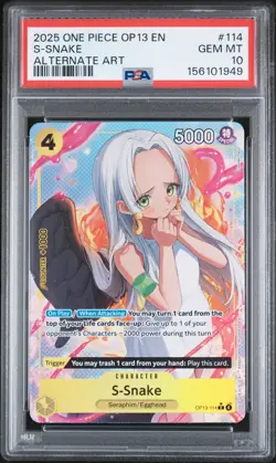2025 ONE PIECE OP13-CARRYING ON HIS WILL ALTERNATE ART #114 S-SNAKE PSA 10 - Image 1