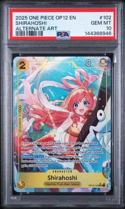 2025 ONE PIECE OP12-LEGACY OF THE MASTER ALTERNATE ART #102 SHIRAHOSHI PSA 10 - Image 1