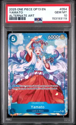 2025 ONE PIECE OP13-CARRYING ON HIS WILL ALTERNATE ART #054 YAMATO PSA 10 - Image 1