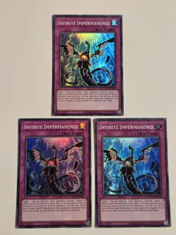 Infinite Impermanence SDCS-EN036 x3 Super Rare Yugioh Cards Unlimited Mint Set - Image 1