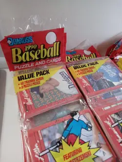 1990 Donruss Baseball Puzzle & Cards Rack Pack Lot Of 20 - Image 2