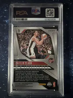 CAITLIN CLARK 2024 Panini Prizm WNBA #22 Fever Rookie GREEN PRIZM PSA 10 SHARP - Image 2