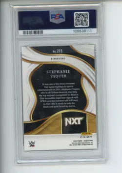 2024 Select WWE Stephanie Vaquer #215 Rookie Ringside Green Flash Prizm PSA 10 - Image 2