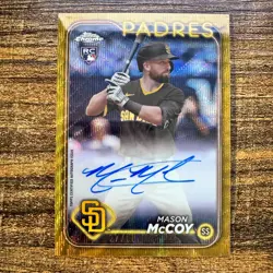 2024 Topps Chrome Mason McCoy #RA-MCC Gold Wave Refractor Auto #27/50 Padres RC - Image 1