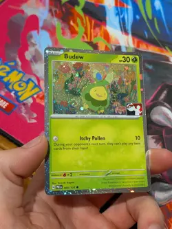 Budew - PRE 004/131 💫Cosmos Holo FART SWIRL🌀 Play! Pokemon Prize Pack Series 8 - Image 3